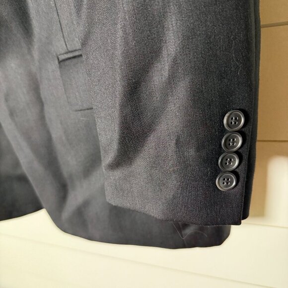 Pierre Cardin Men Blazer Sports Jacket Black 3 Button 100% Worsted Wool Size 42R - Picture 7 of 8